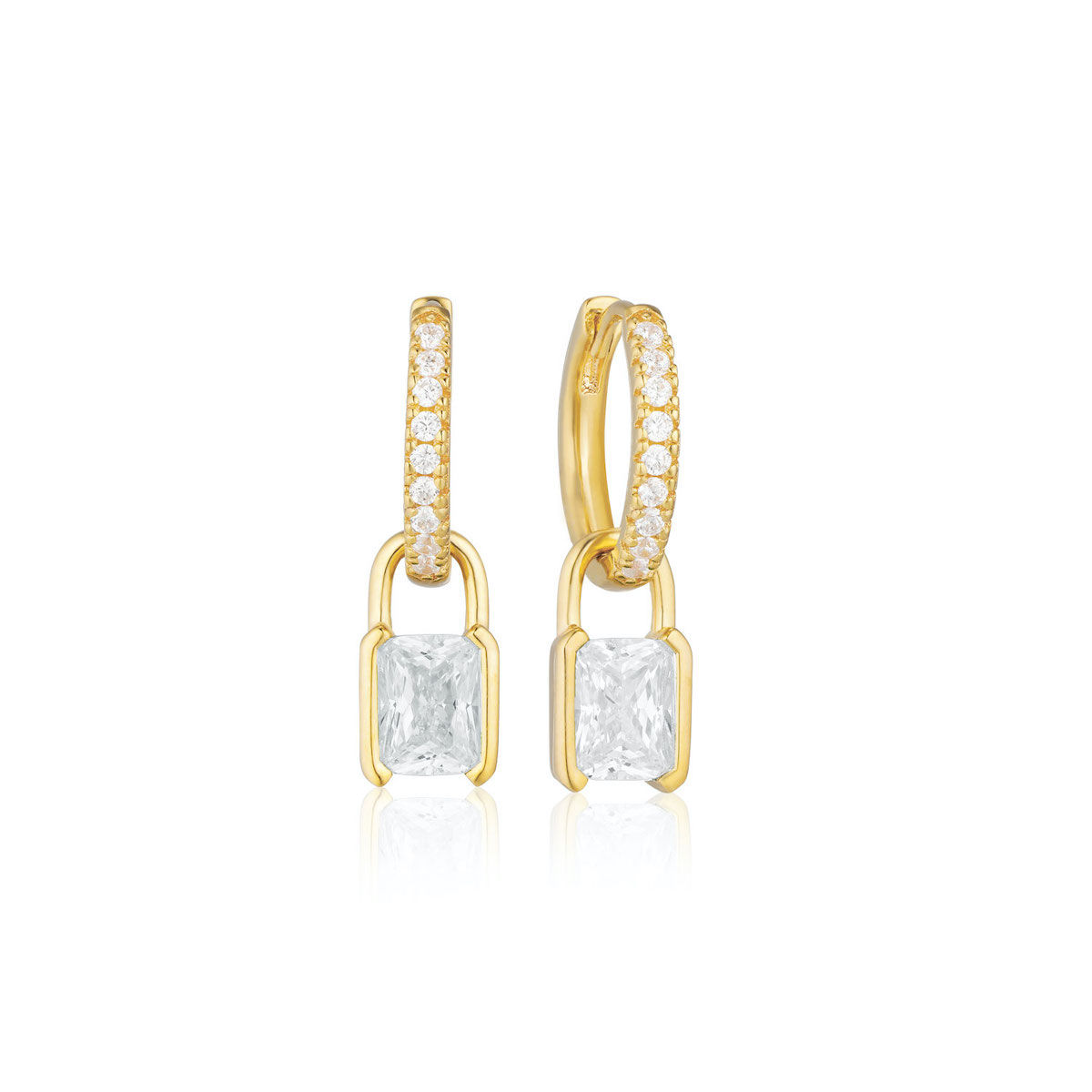 Earrings Roccanova with White Zirconia in 18K Gold Plated