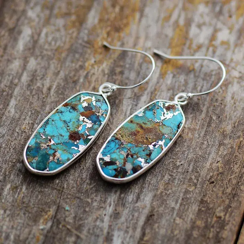 Thumbnail: Elegant Turquoise Dangle Earrings