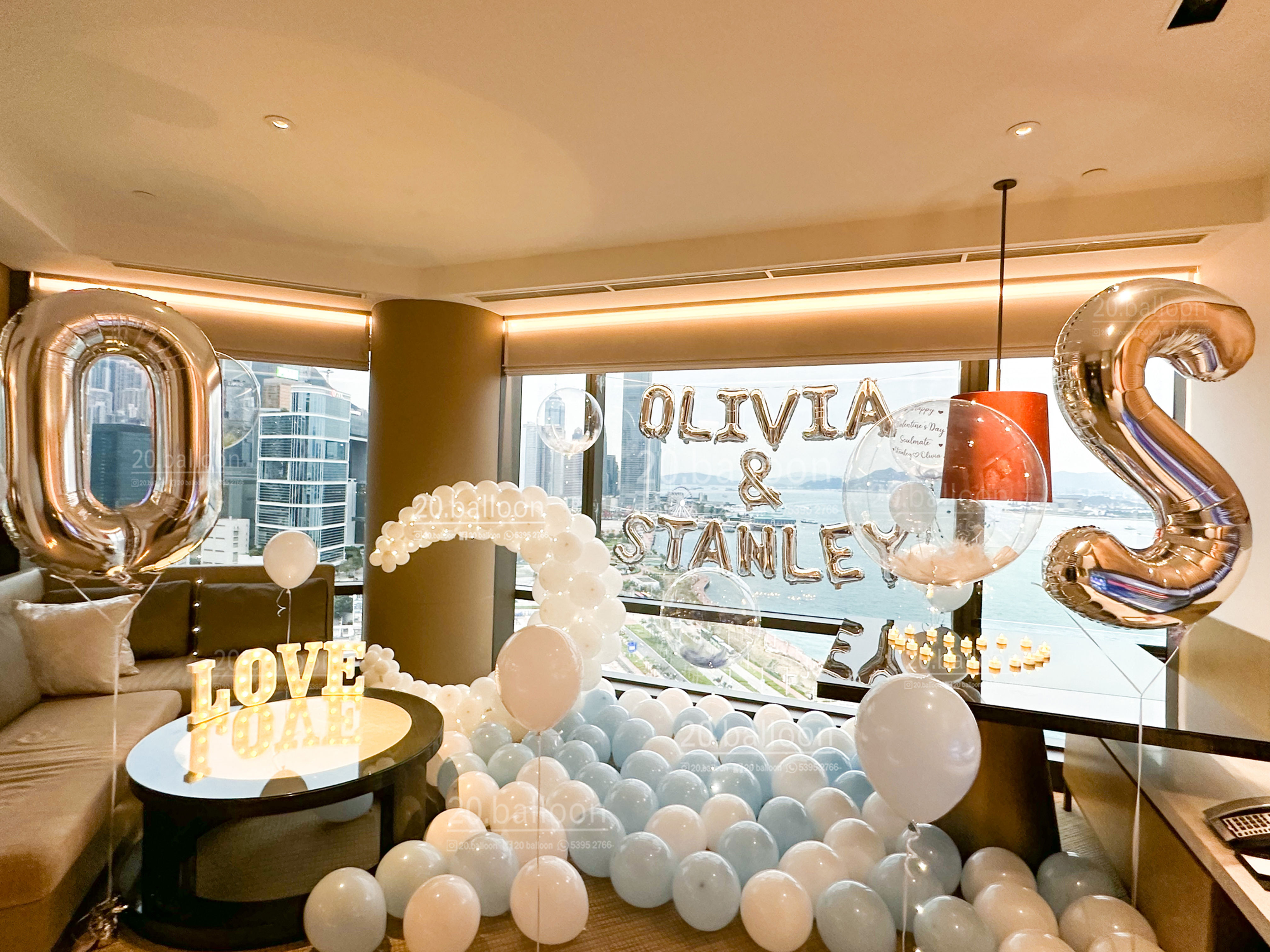 紀念日氣球佈置套裝  | 月亮氣球套裝 Big Crescent Moon Balloon Set D