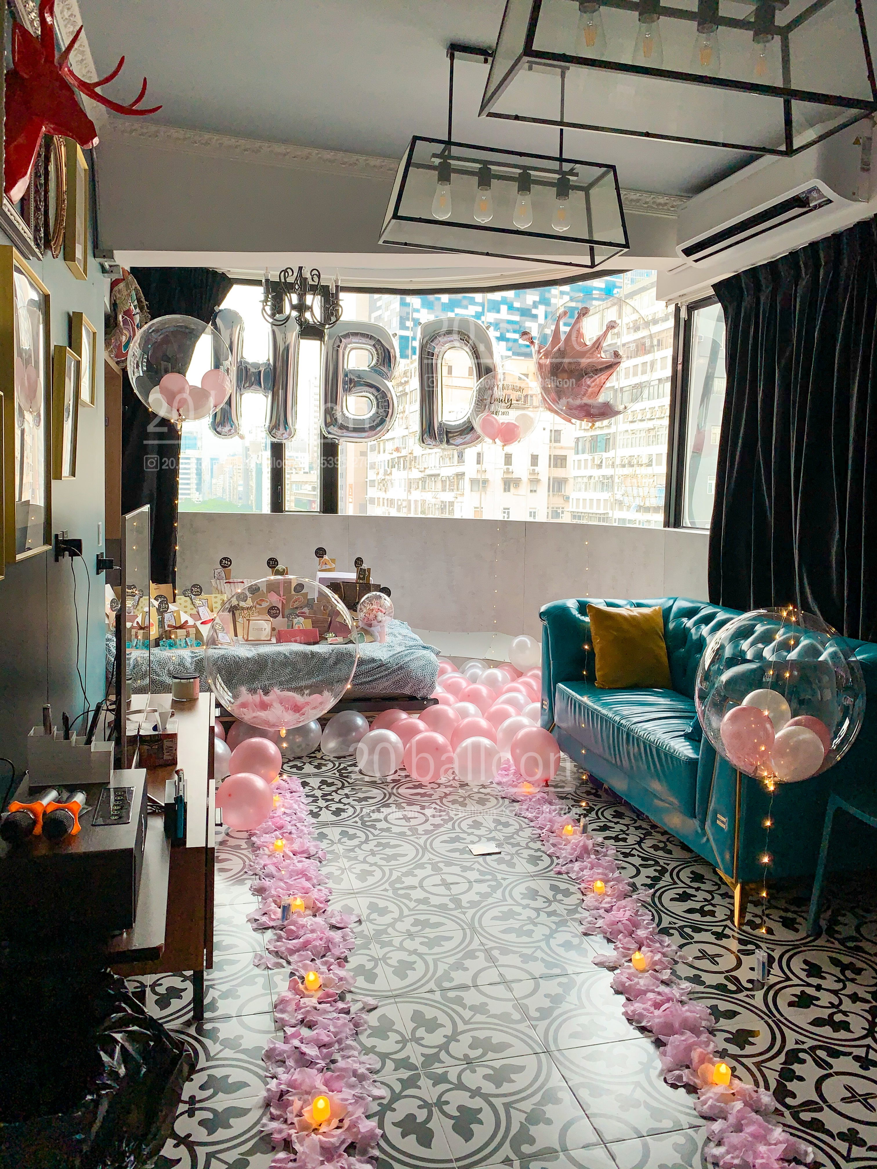 生日氣球佈置套裝 | 40 inch HBD Balloon Set A