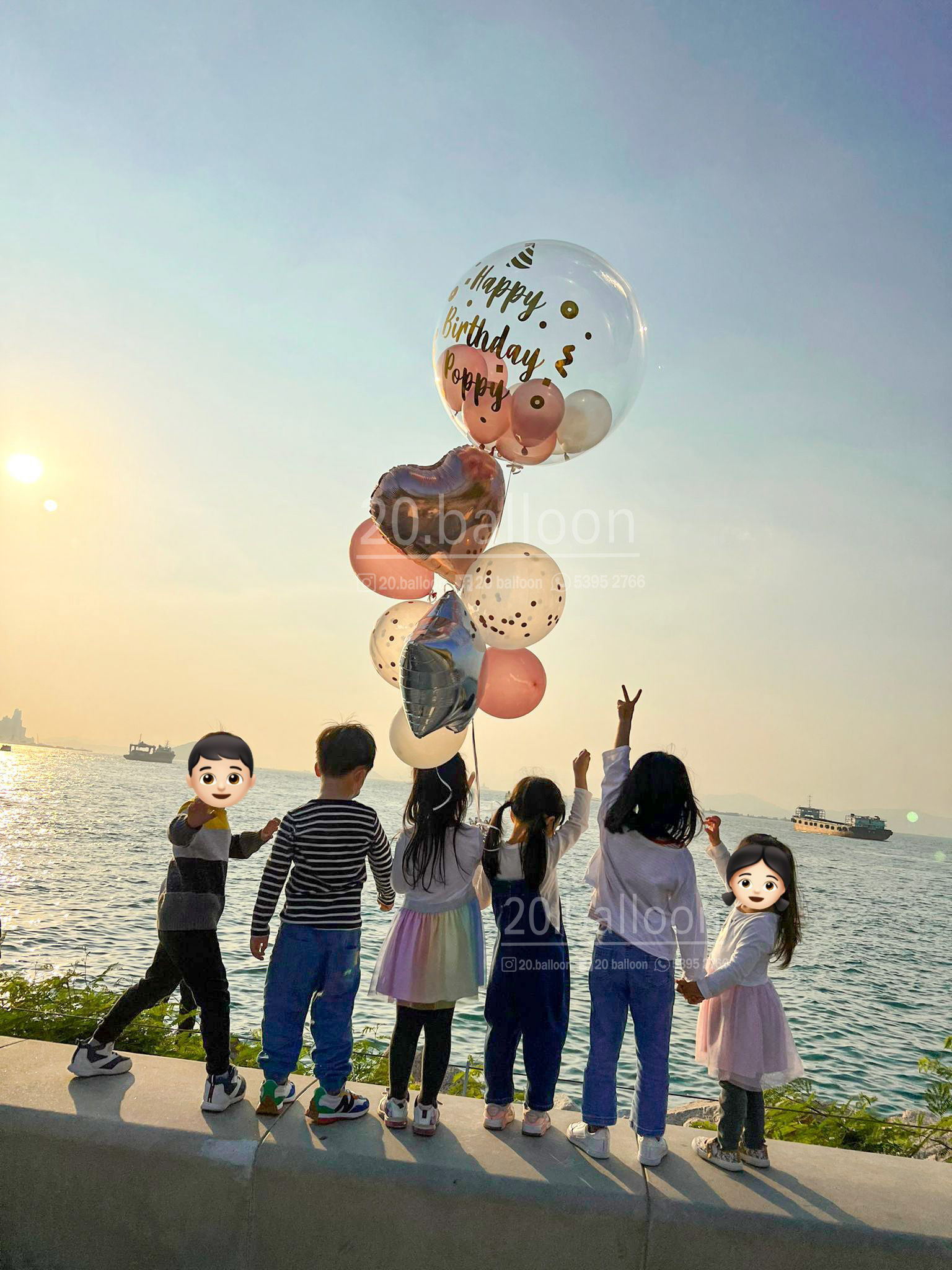 水晶氣球套裝- 24 inch Crystal Balloon Bouquet 2 (可轉色/字句)