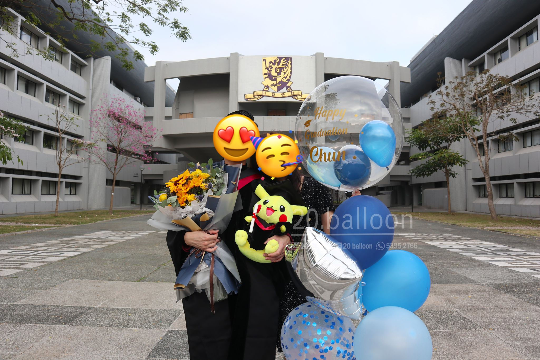畢業氣球束套裝 | Mini Balloons Filled Balloon Bouquet 8 (可轉色/字句)