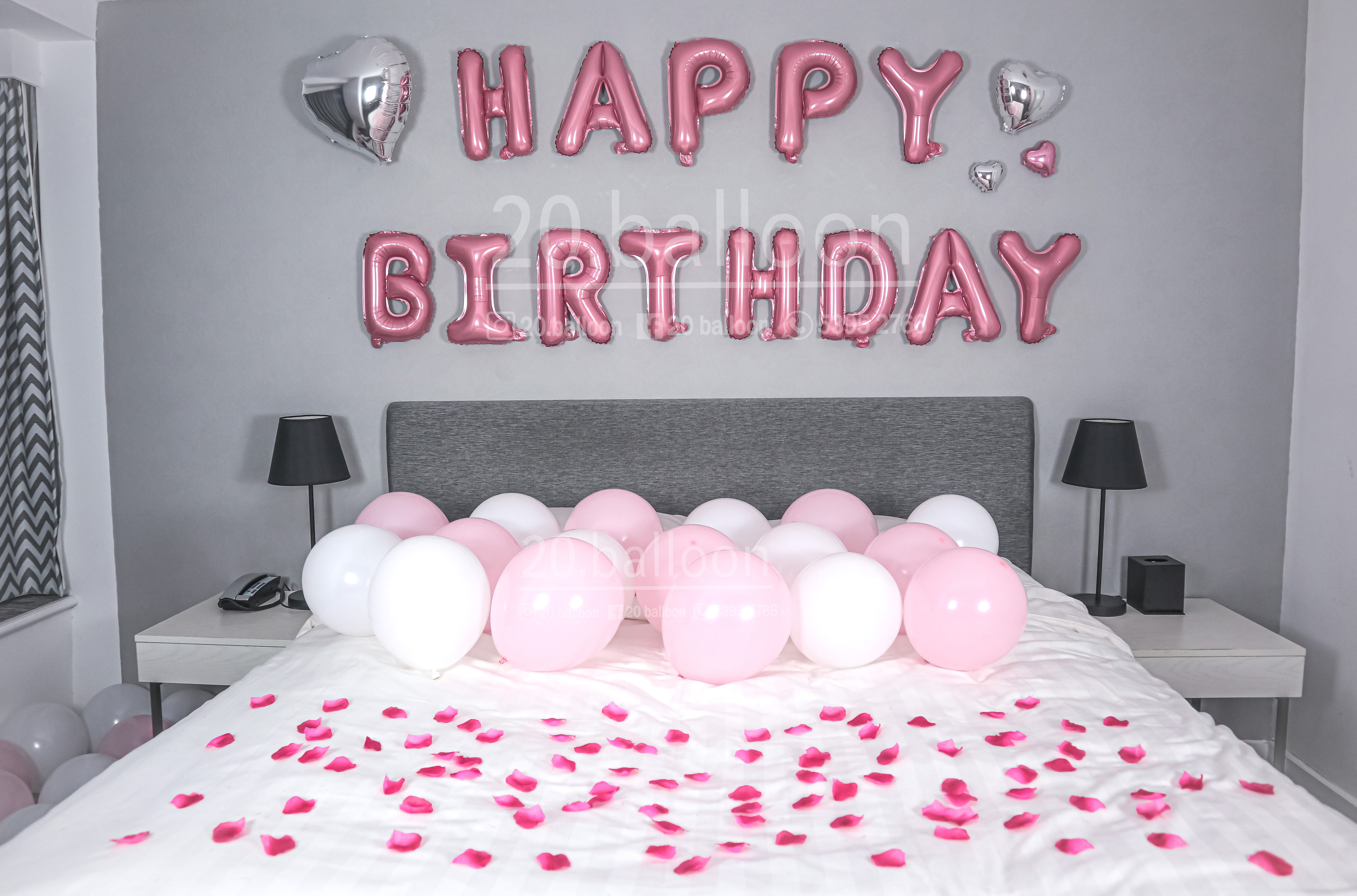 生日氣球套裝- Girly Pink Birthday Balloon Set B