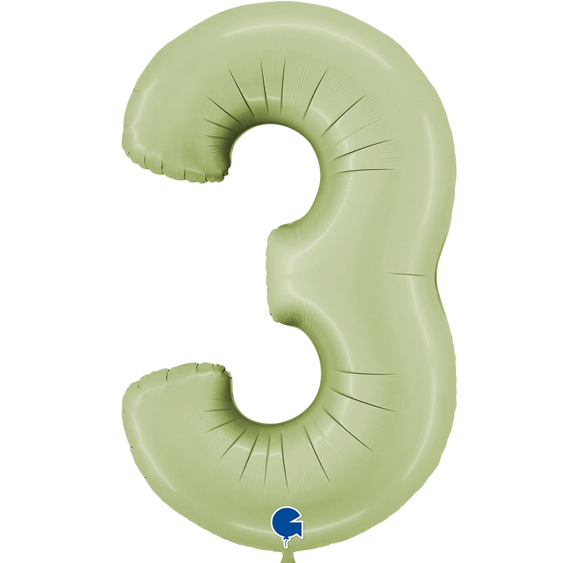 XL Folienballon - Riesenzahl - Drei - Olivgrün - 102 cm