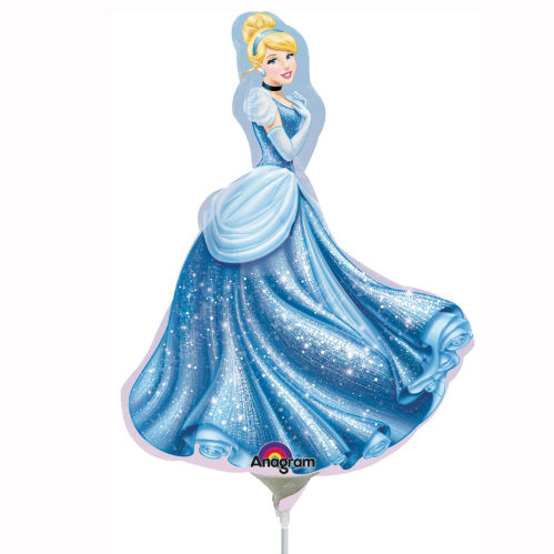 Folienballon am Stab - luftgefüllt - Disney Princess - Cinderella