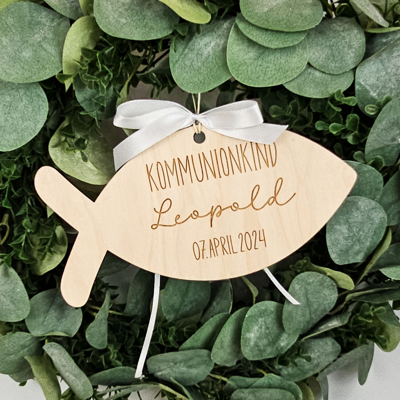 Türschild mit Name Personalisiert Fisch Kommunionkind