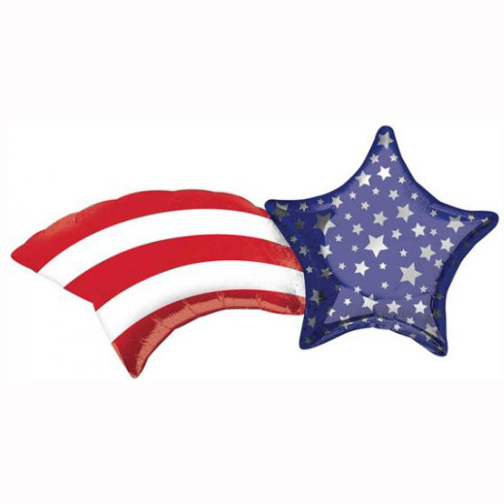 XL Folienballon - Sternschnuppe - USA - 55 x 68 cm