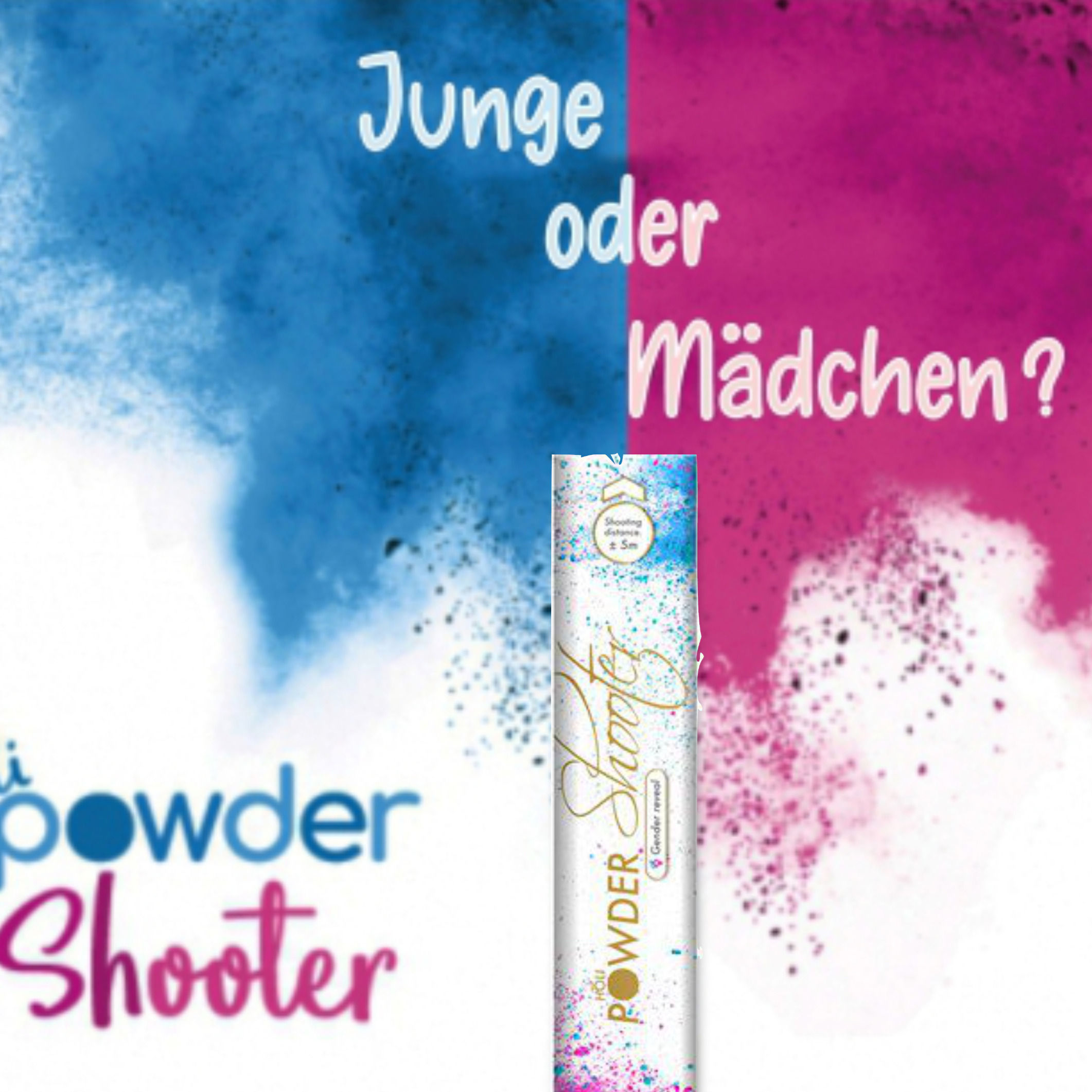 Holi Powder Shooter - Gender Reveal - Geschlechtsenthüllung - Mädchen - Rosa