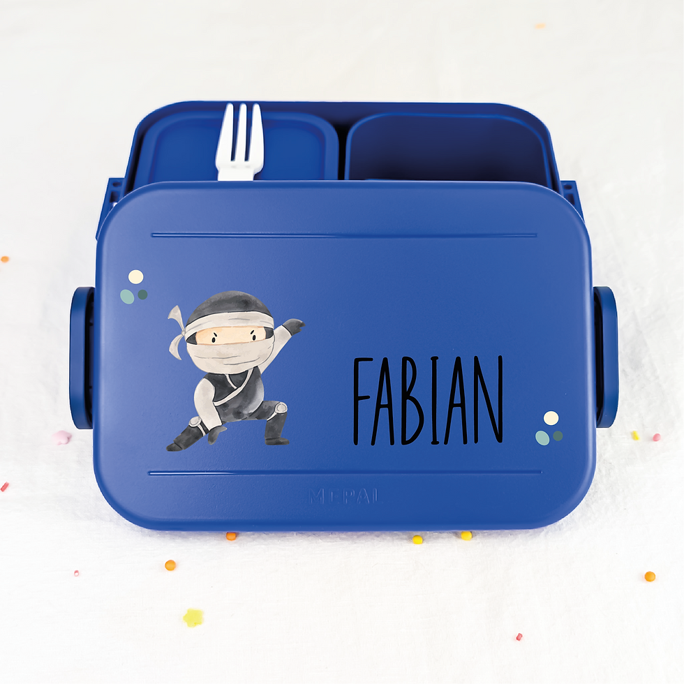 Miniaturbild: Brotdose mit Namen - Schulbrotdose - Kindergartendose - Ninja - Shinobi
