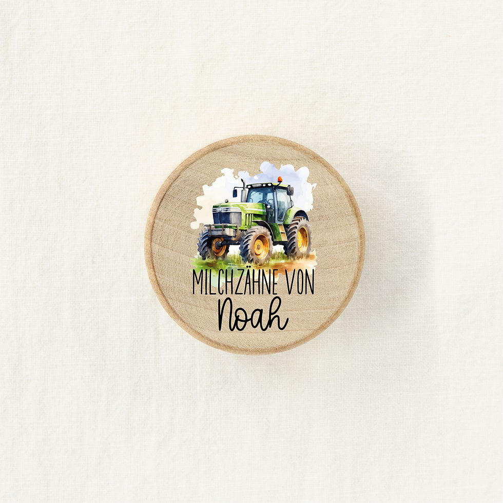 Miniaturbild: Milchzahndose mit Namen - Zahndose -hochwertig bedruckt - Traktor - Trecker
