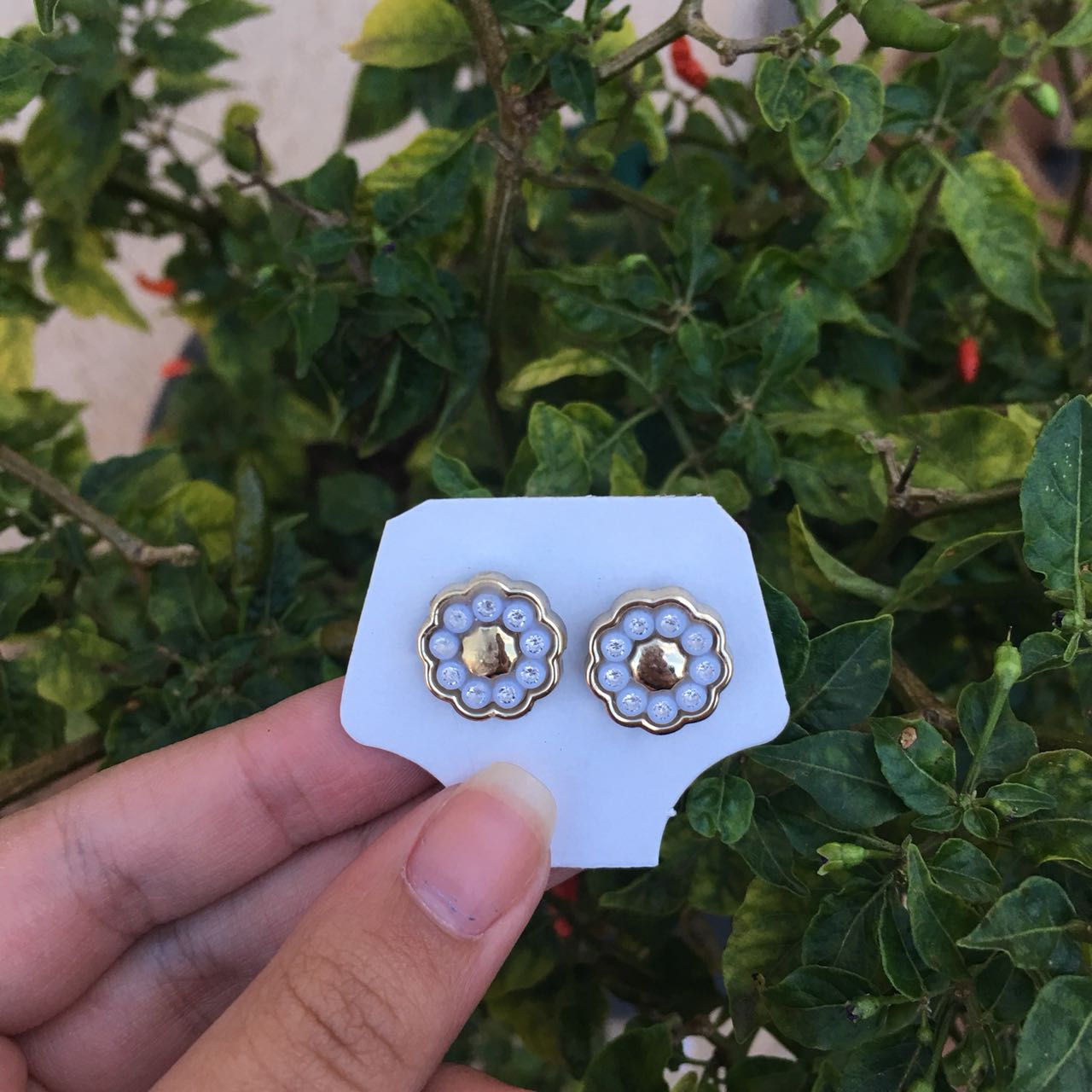 Brinco Flor Perolada