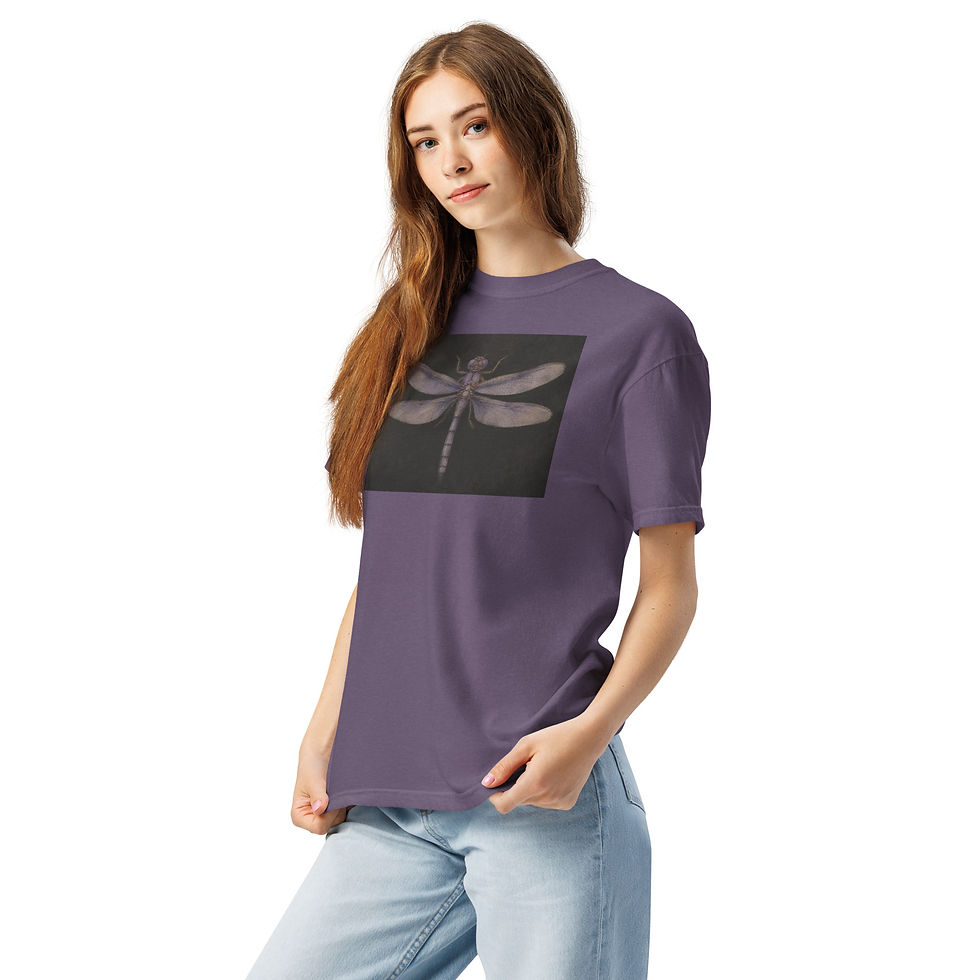 Thumbnail: Dragonfly Study — Nocturne Edition | Unisex Garment-Dyed Heavyweight T-Shirt