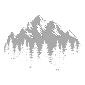 mountain and tree outline vector