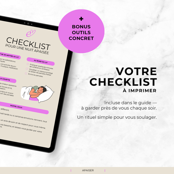 Fiche produit de la checklist sommeil