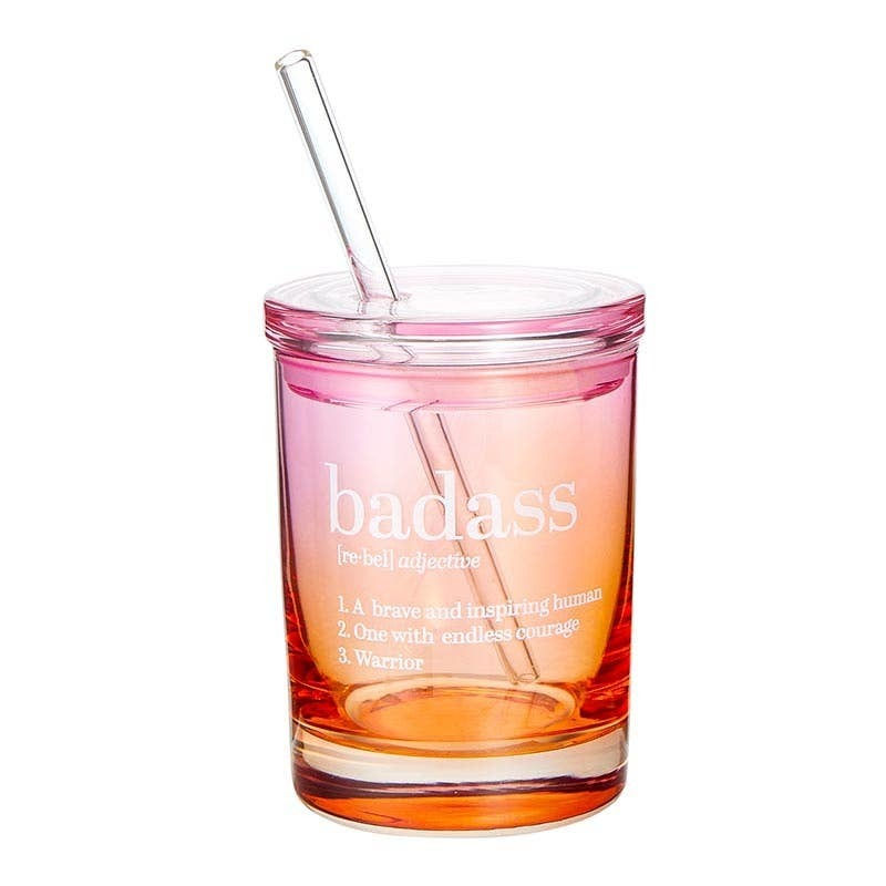 Glass DOF with Lid and Straw - Badass