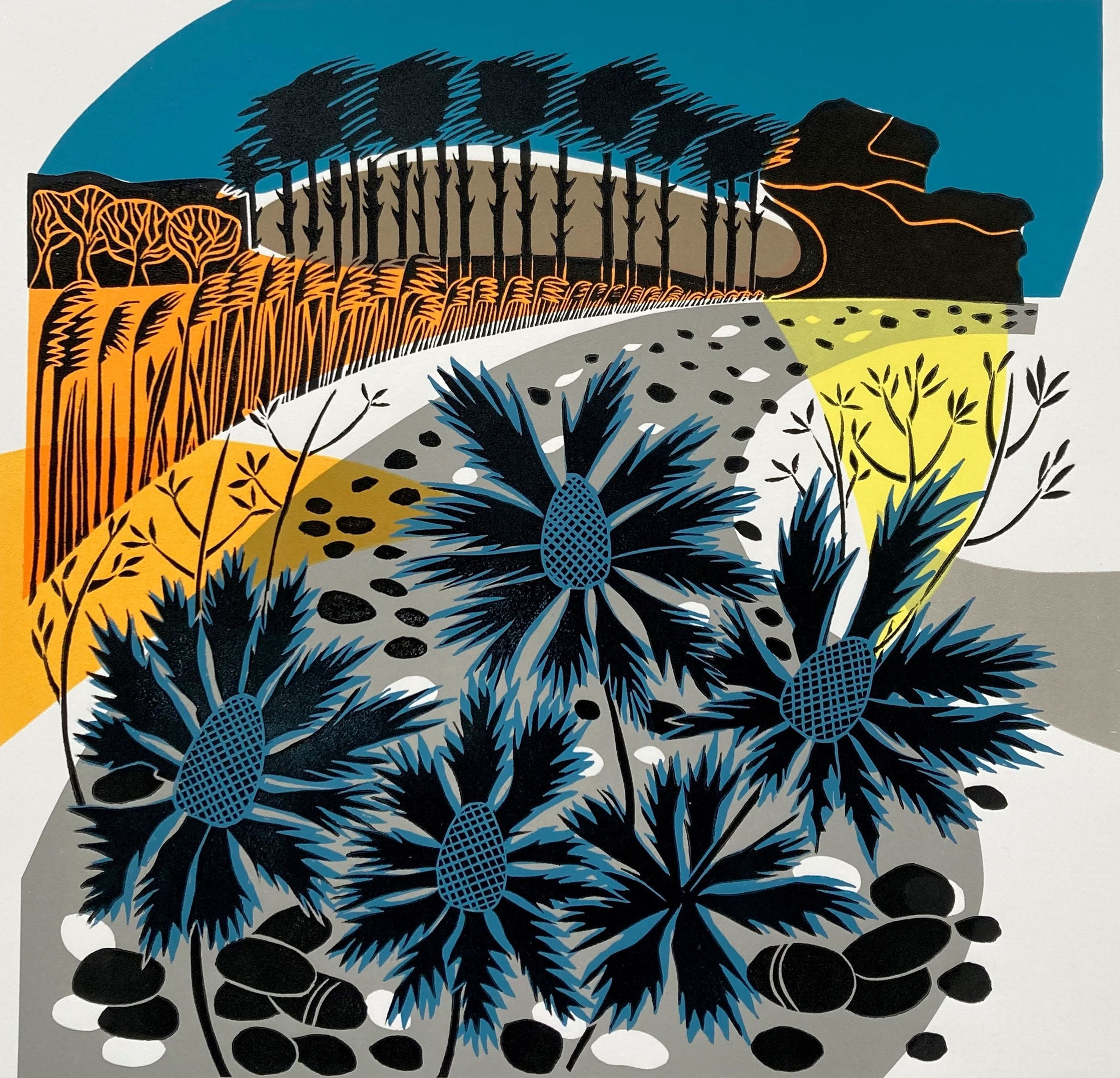 Budleigh Beach Screenprint Otterhead