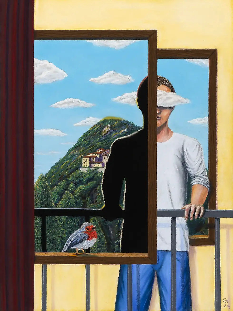 Omar Tigrini "Alla finestra" - Dipinto a pastello