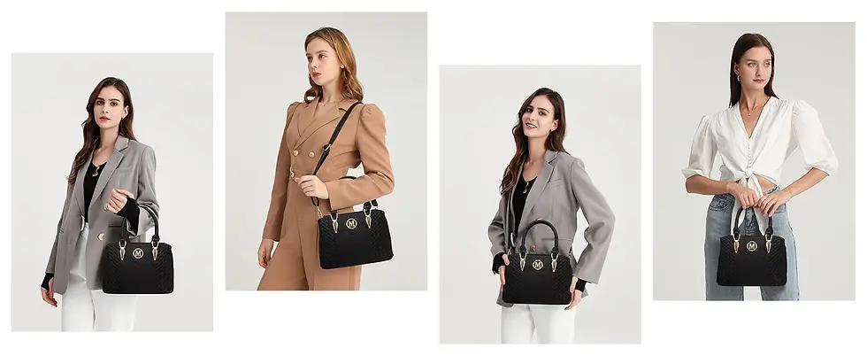 Thumbnail: Miss Lulu Fashion Women's Bag Set-High-Quality PU Leather Shoulder Bag+Handheld 