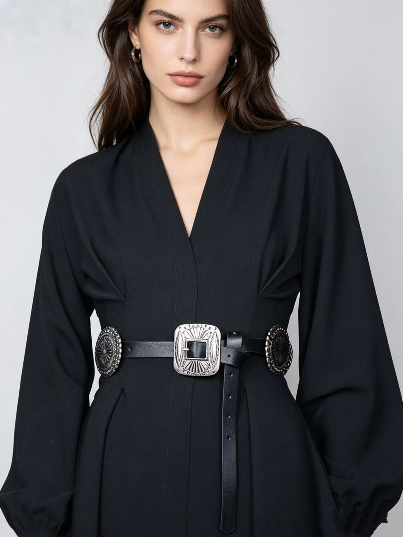 Women's Large Accessory Carved PU Leather Belt, Stylish Punk Western Casual Wais