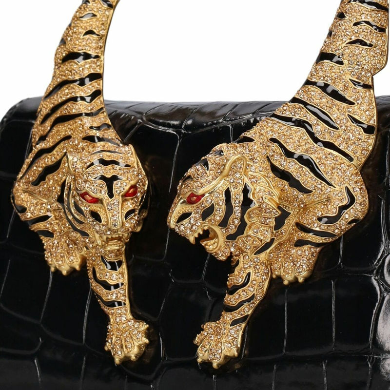 Thumbnail: Roar Croc Embossed Handbag Women Genuine Crocodile Scale-effect Leather Signatur