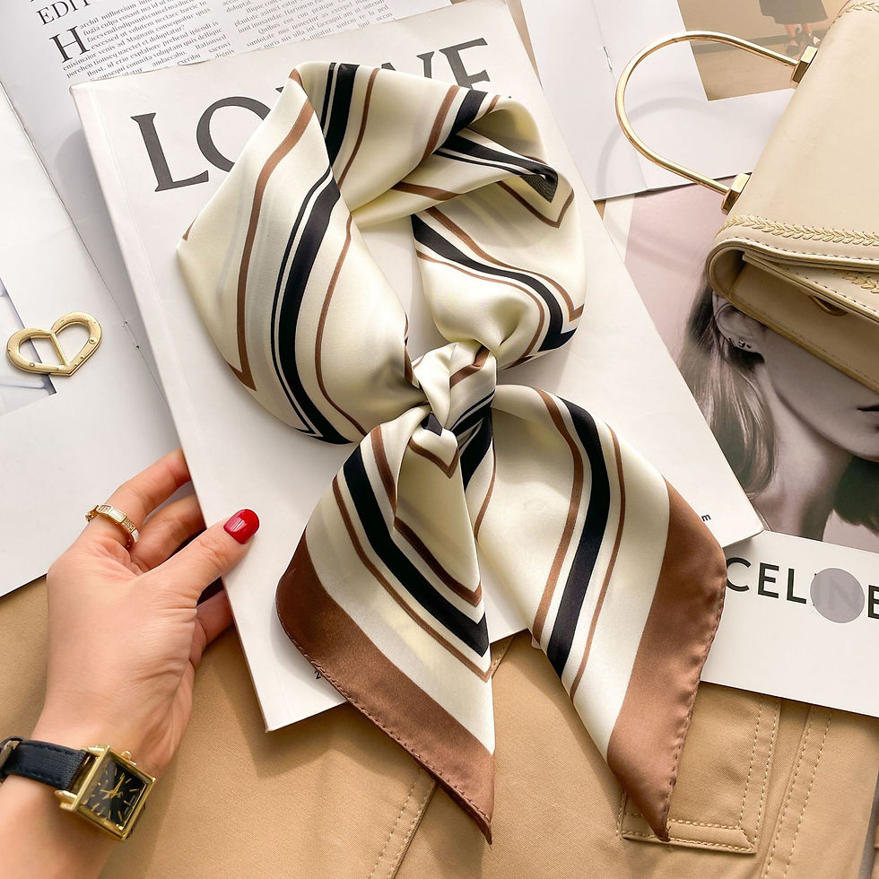 Thumbnail: Luxury Design Silk Shawl Square Scarf For Women Satin Hijab Fashion Wraps Necker