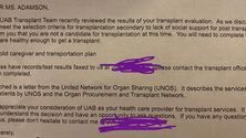 Transplant Journey- The Word No