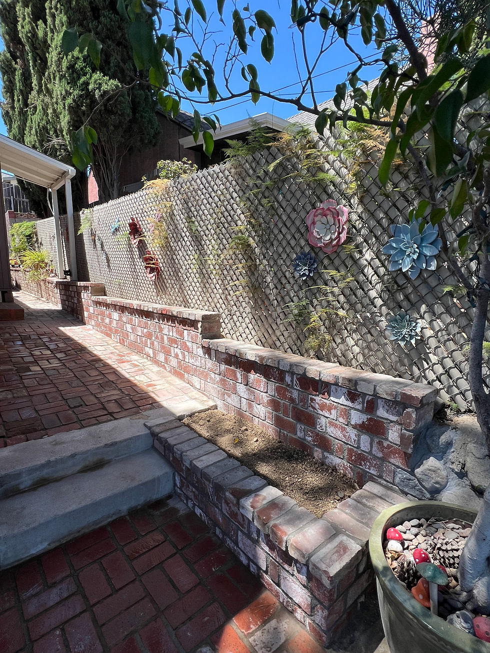 Weathered Brick Walkway & Planter Restoration