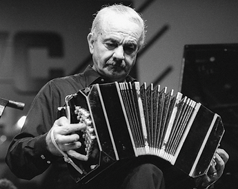 Astor Piazzolla playing the Bandoneon