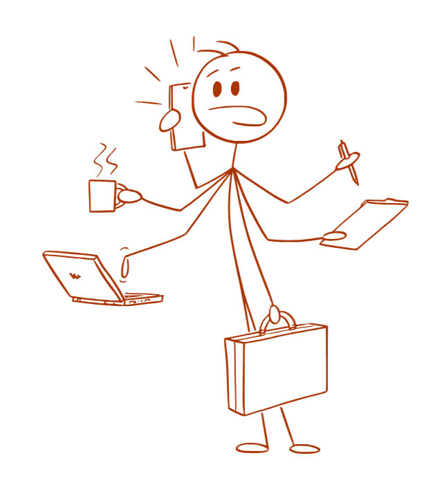 Hektische Figur im Dauerlauf – Darstellung von innerem Druck, Stress und hochdrehen vor Weihnachten.