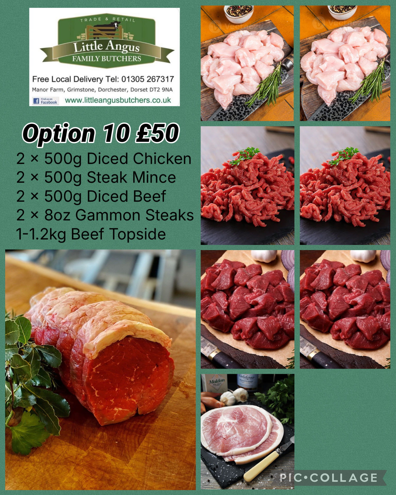 Option 10(Mince,Diced Beef/Diced Chicken, Gammon Steaks, Beef Topside)