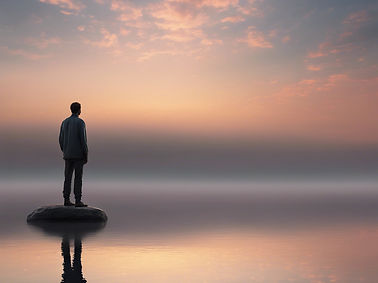 a serene lake at sunrise, its surface perfectly still and reflecting the colors of the ear