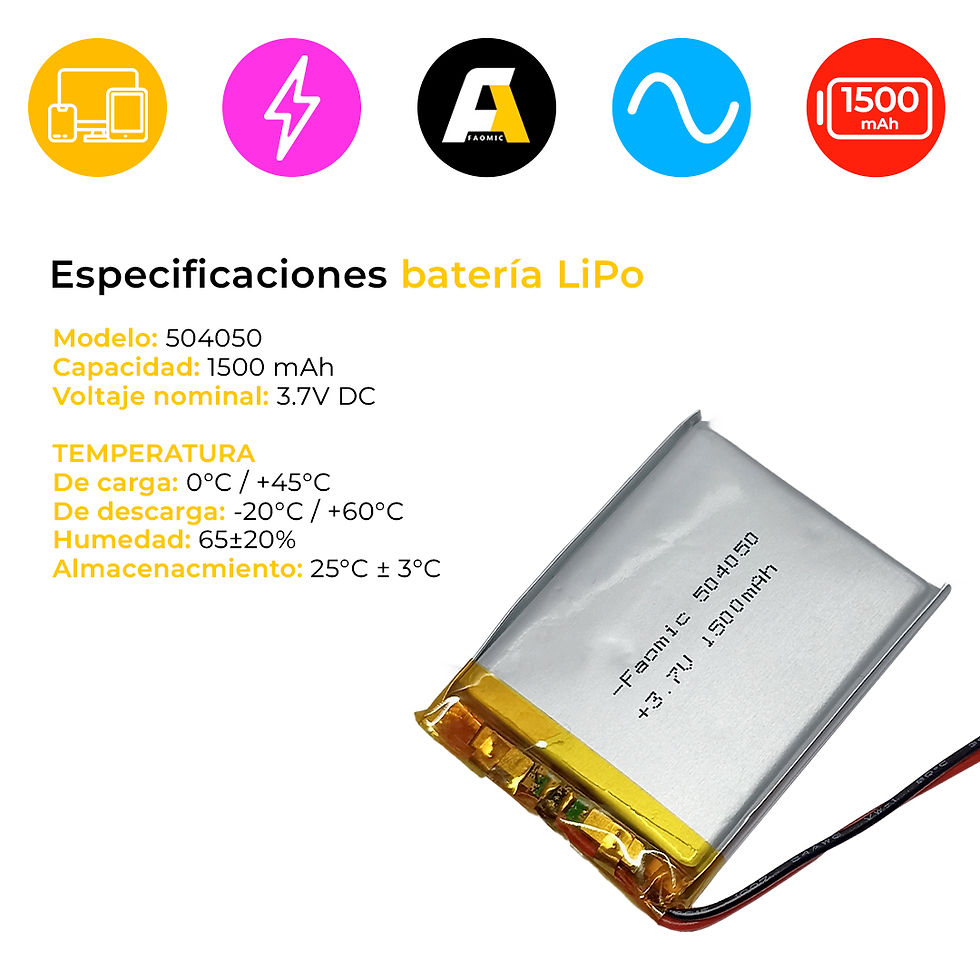 Thumbnail: 504050 1500mAh Faomic 3.7V LIPO