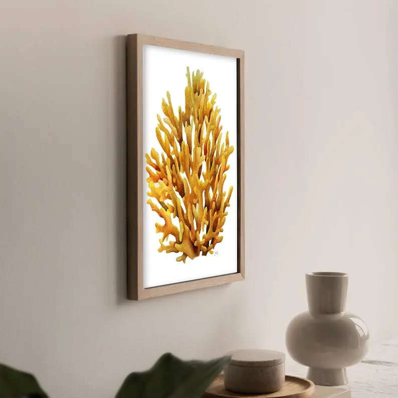 Golden Branches Coral on the wall.