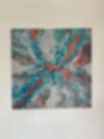 Thumbnail: Blush and Blue 60 x 60cms. Slim canvas