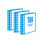 Three comb-bound manuals with a logo on the cover.