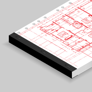 Set of drawings bound with Binder Strips with Staples