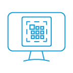 Computer monitor with an image of a logo being cropped.