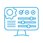 Computer monitor with multiple adjustable settings representing file changes.