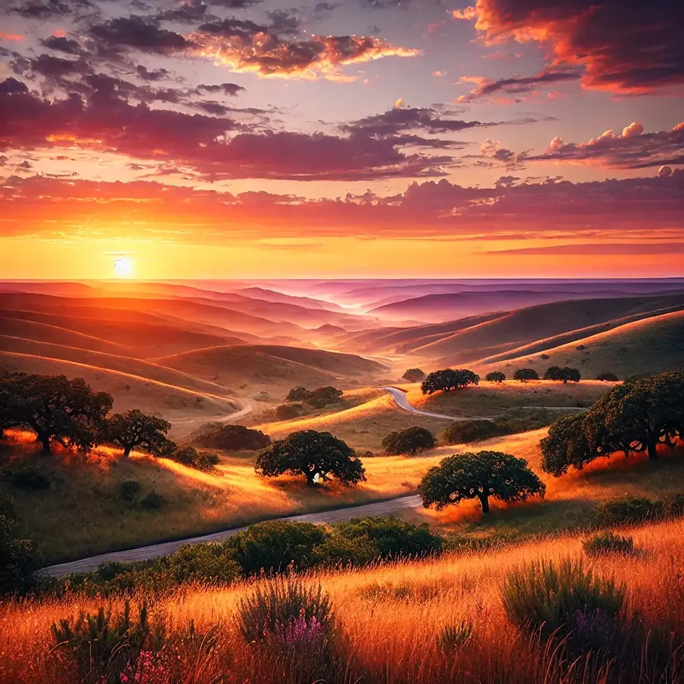 DALL·E 2025-01-29 18.15.48 - A breathtaking sunrise during the golden hour over the Texas