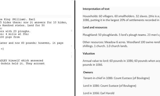 Bishop's Sutton, Domesday Book 1086 Entry for Sutton