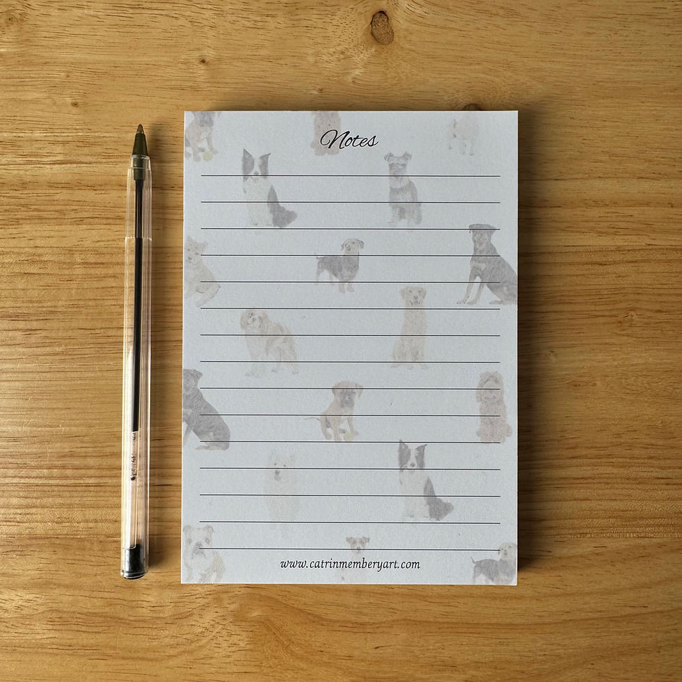 Thumbnail: A6 gummed Notepad featuring hand drawn realistic artworks by Catrin Membery, popular 