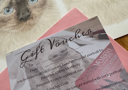 Gift voucher with max and theo portrait