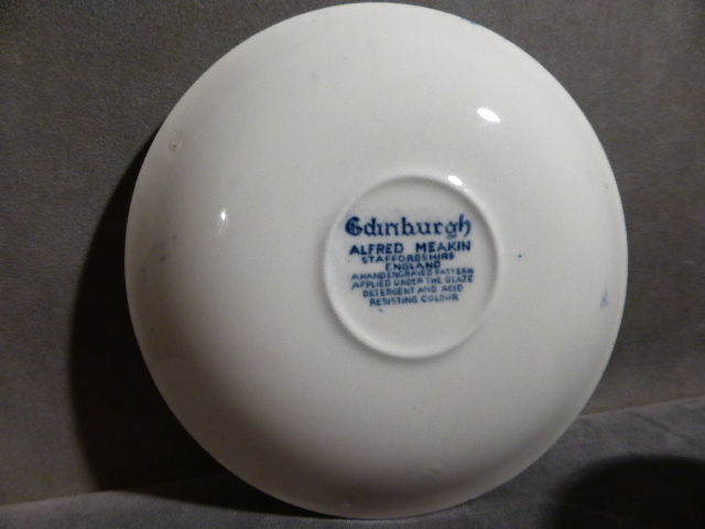 Thumbnail: C09 Pair of old blue and white cups and saucers
