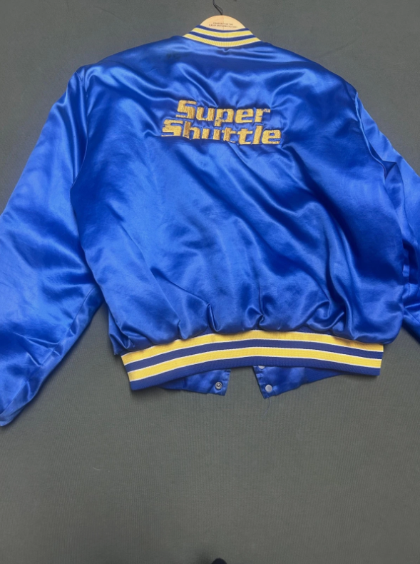 Supershuttle blue letterman jacket