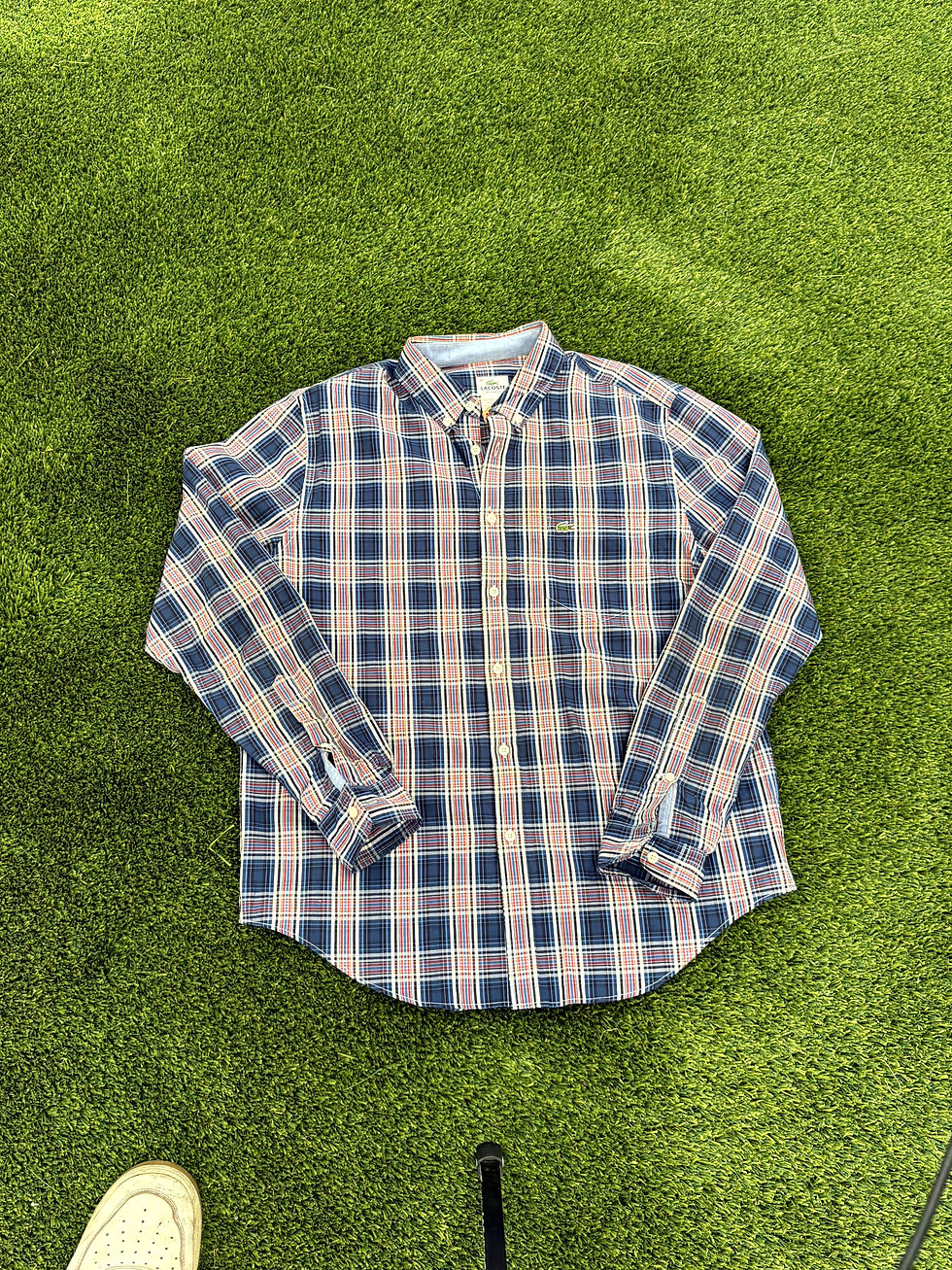 Thumbnail: Mens Blue Plaid Button-Up Shirt–Long Sleeve Casual Check Shirt with Chest Pocket