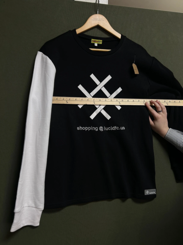 Thumbnail: Lucid FC Graphic Long Sleeve T-Shirt Black White Colorblock Crewneck Streetwear