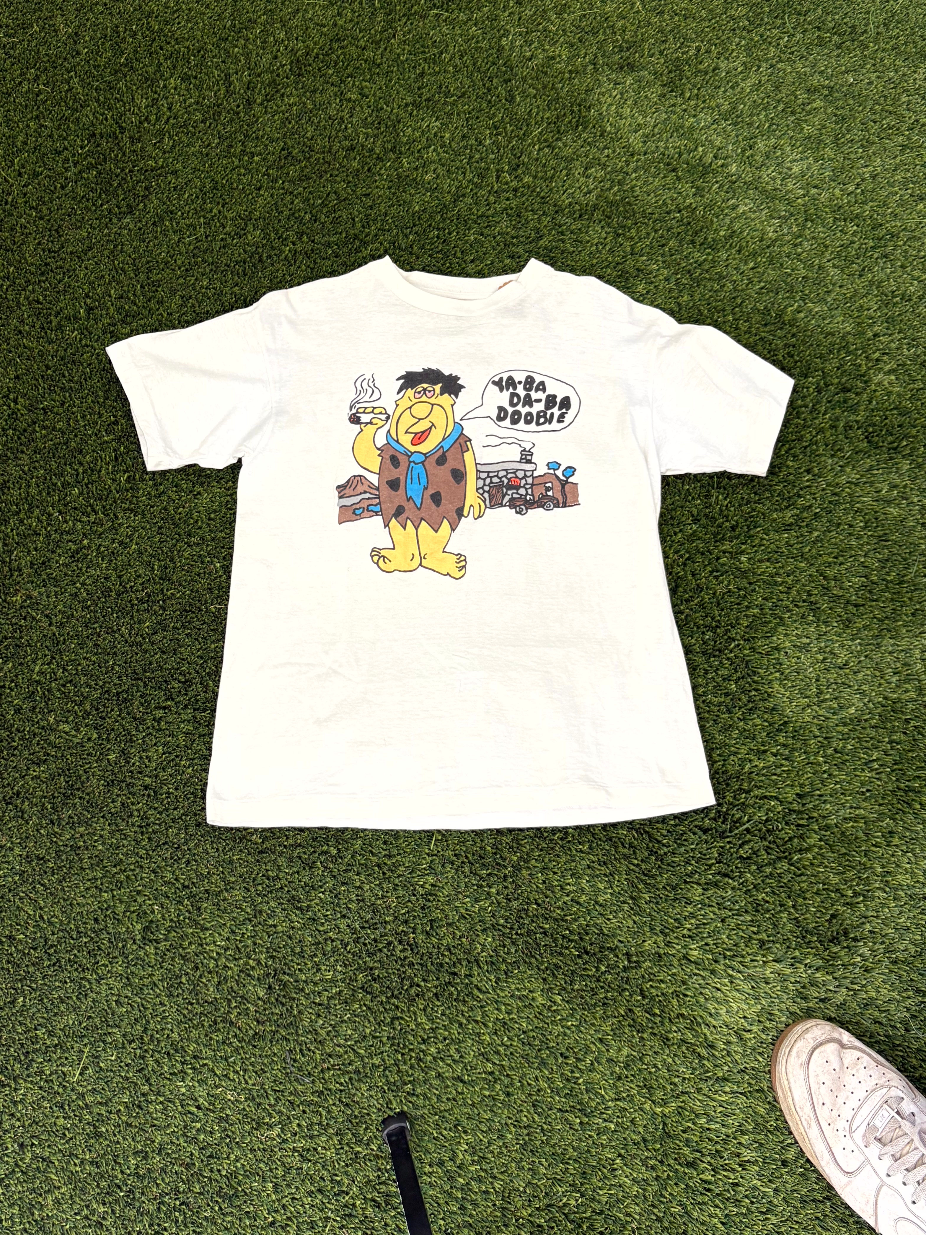 The Flintstones Fred Flintstone “Yabba Dabba Doo!” T-Shirt – White Cartoon Tee