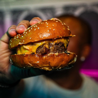 burger and beer happy hour special at The Rabbit Hole in Astoria, Queens.