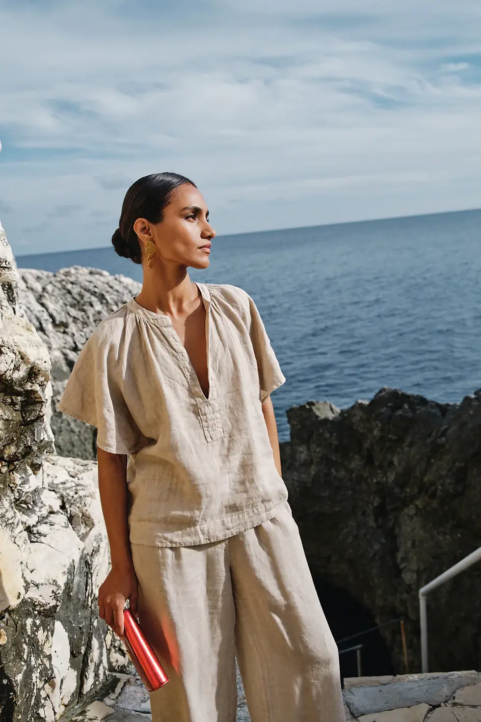 Thumbnail: Blouse Linnen Biscuit