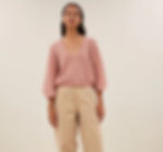 By  Bar licht roze vest met 7/8 mouwen en v-hals